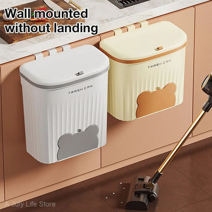 Wall Mounted Kitchen Trash Can with Lid