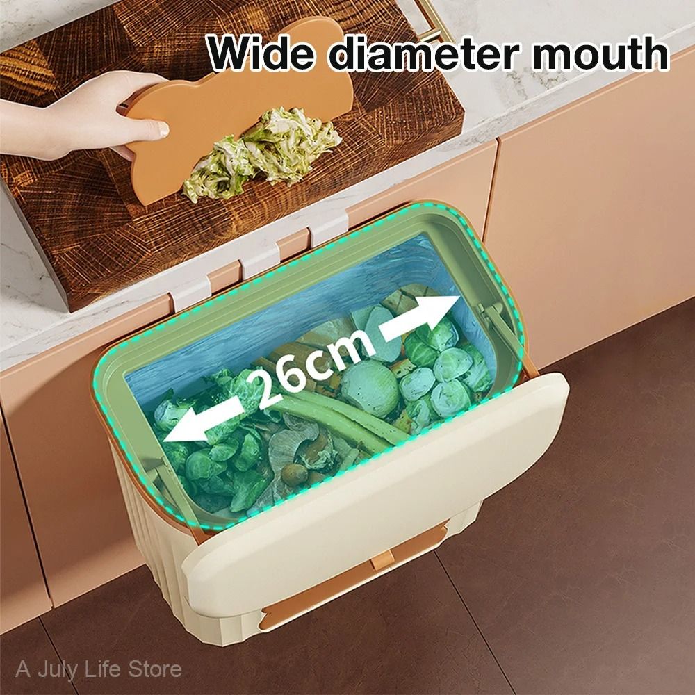 Wall Mounted Kitchen Trash Can With Lid 1