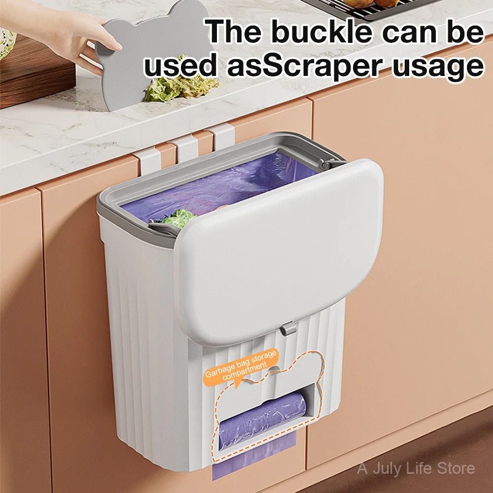 Wall Mounted Kitchen Trash Can With Lid 3