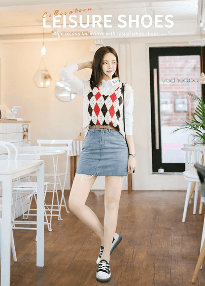 Elegant Leather Slip On Flat Shoes for Women Casual Korean Style Comfort