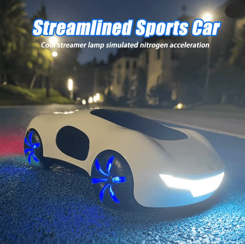 RC Sports Car with Dual Spray Sound and Light Four Wheel Drive Toy for Kids