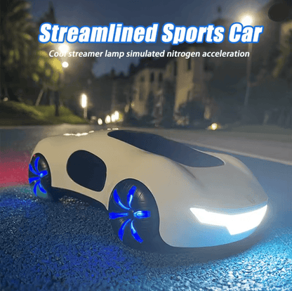 RC Sports Car with Dual Spray Sound and Light Four Wheel Drive Toy for Kids