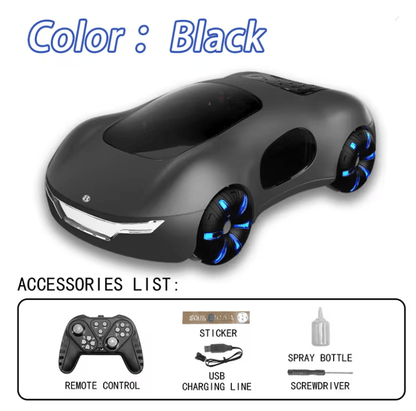 RC Sports Car With Dual Spray Sound And Light Four Wheel Drive Toy For Kids 2