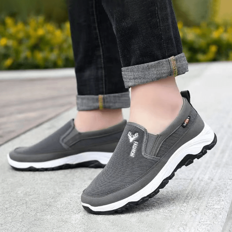 Mens Orthopedic Slip On Walking Shoes Breathable Casual Travel Loafers 1