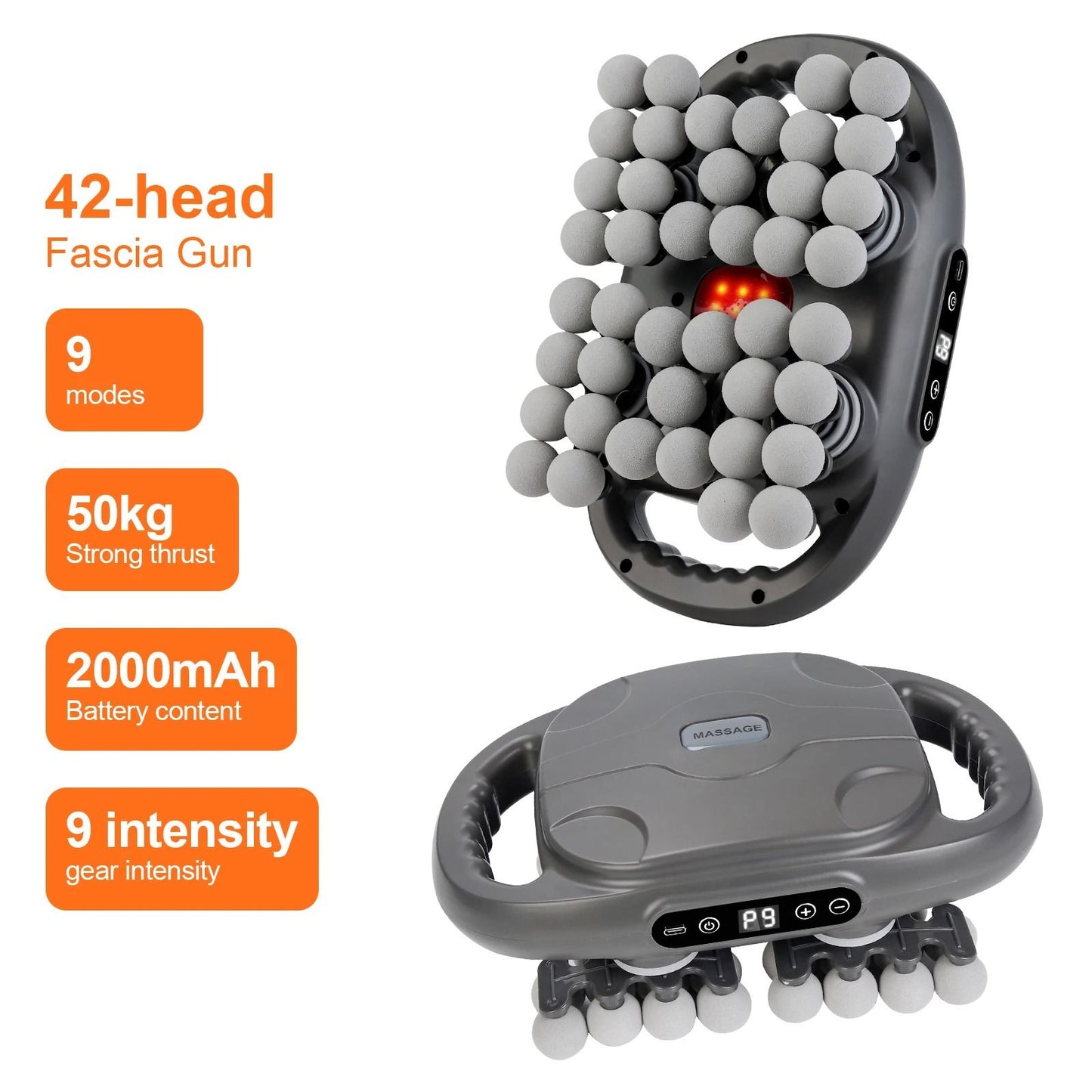 Fascia Gun High Frequency Vibration Body Massager With Multiple Heads 15