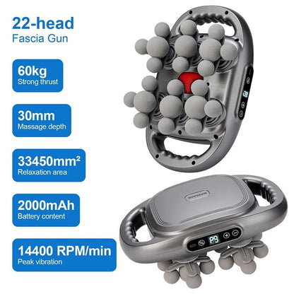 Fascia Gun High Frequency Vibration Body Massager With Multiple Heads 18