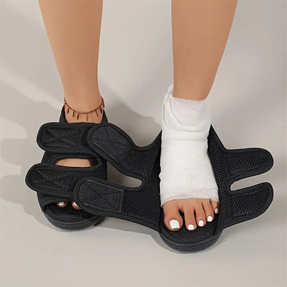 Unisex Adjustable Open Toe Slippers Breathable Mesh EVA Sole All Season Comfort
