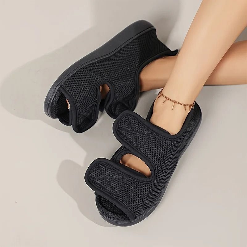 Unisex Adjustable Open Toe Slippers Breathable Mesh EVA Sole All Season Comfort 3