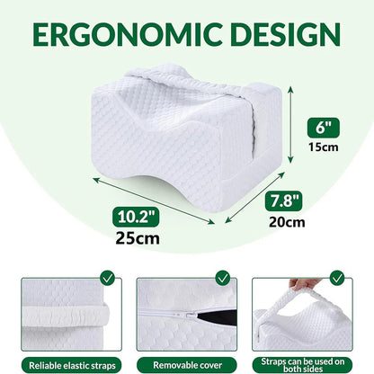 Memory Foam Knee Pillow With Adjustable Straps For Side Sleepers 1