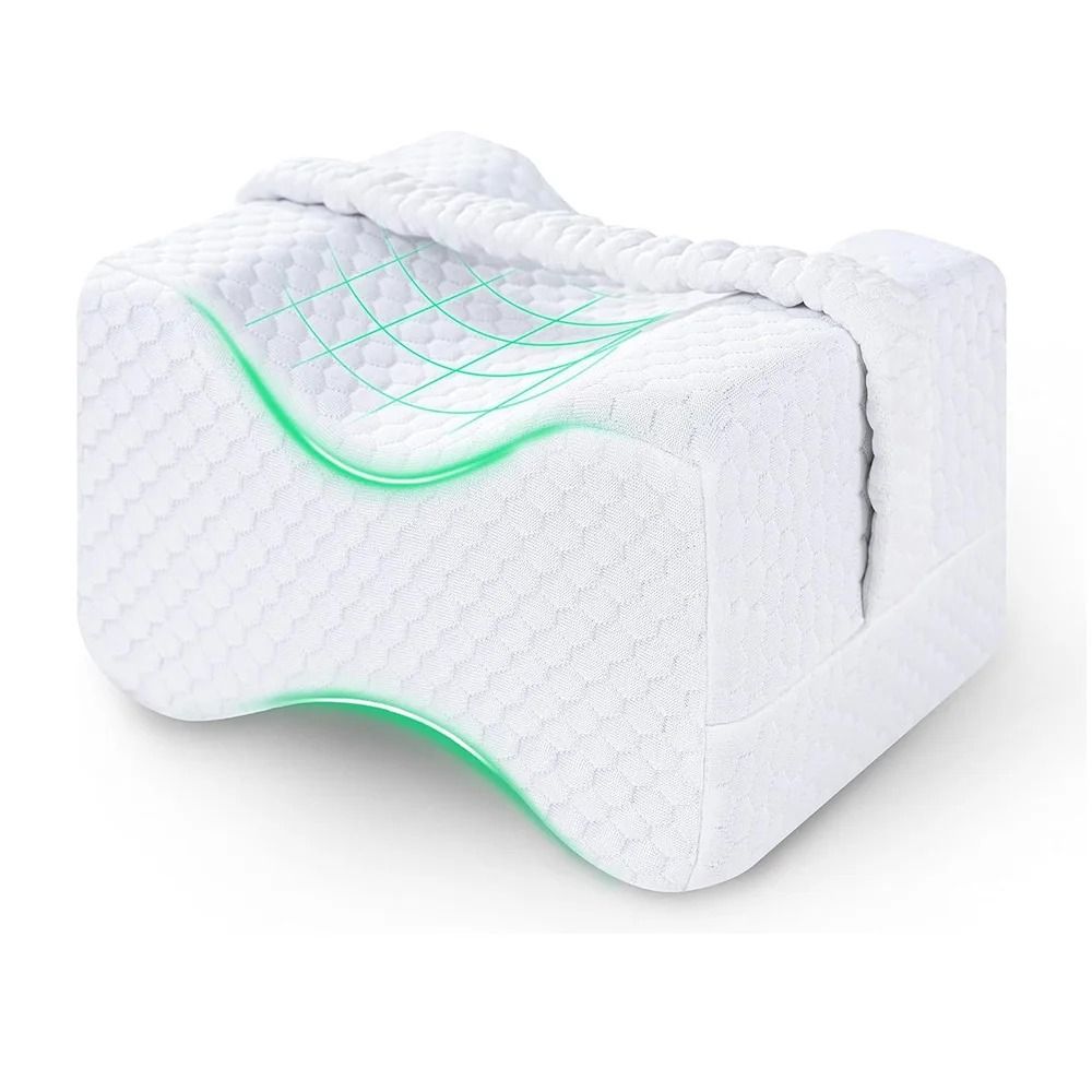 Memory Foam Knee Pillow With Adjustable Straps For Side Sleepers 5