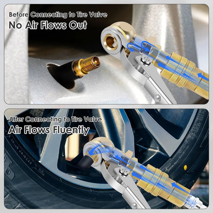 2Pcs Closed Ball Tire 1 4 Inch FNPT Durable Closed Flow Tire Inflator Air Chuck Connector 2