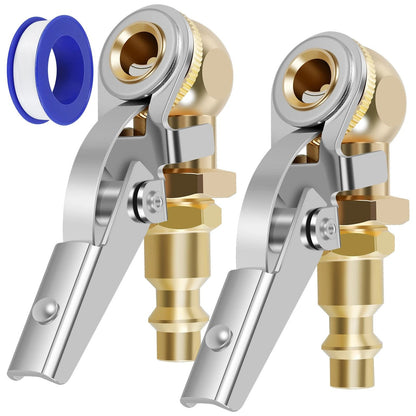2Pcs Closed Ball Tire 1 4 Inch FNPT Durable Closed Flow Tire Inflator Air Chuck Connector 6