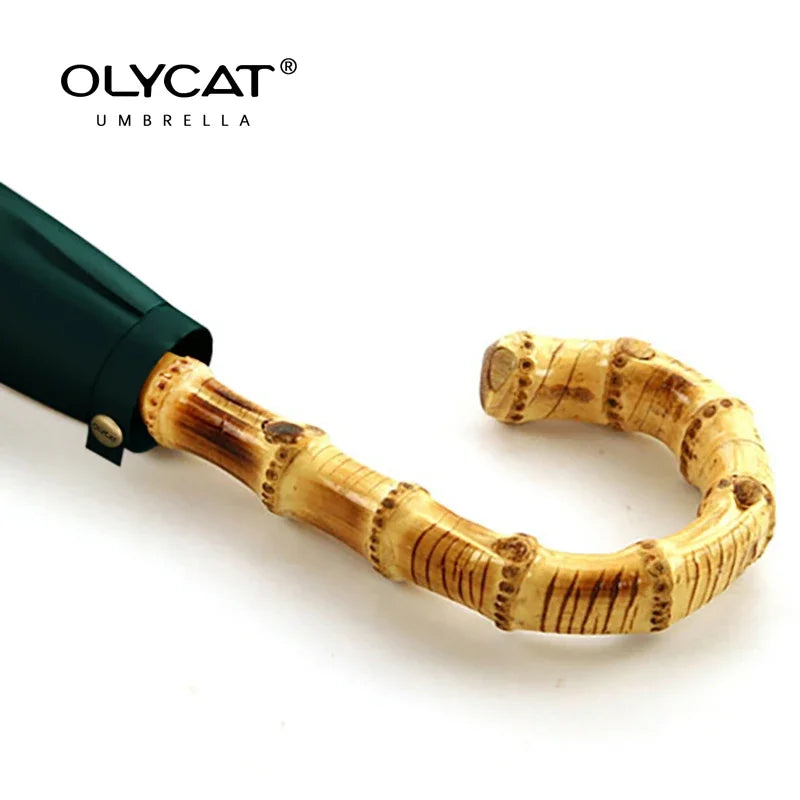 OLYCAT Large Windproof Golf Umbrella - 122cm Luxury Designer Rain Umbrella for Men with Bamboo-Inspired Cantilever Desig