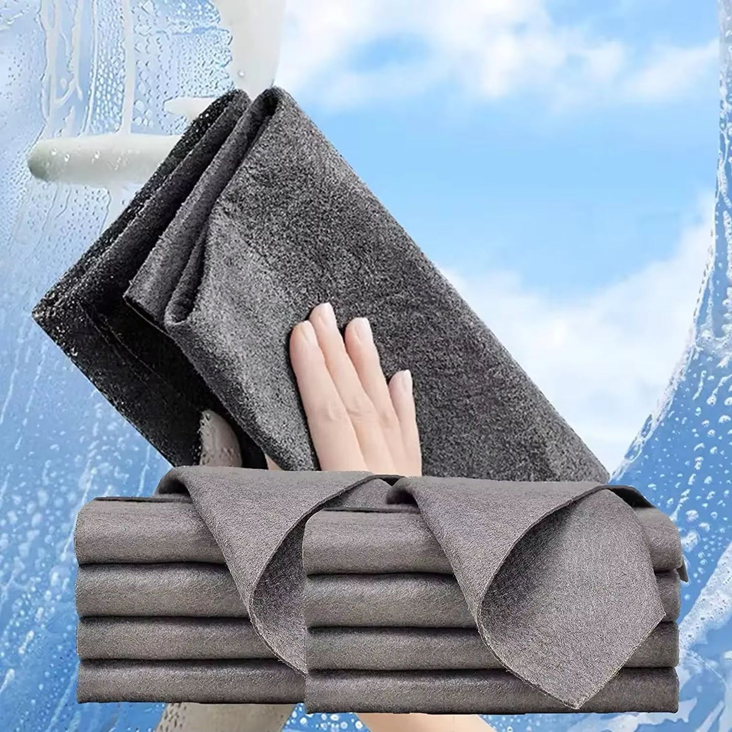 Thickened Magic Cleaning Cloth  Reusable StreakFree Glass  Window Wiping Rag For Kitchen And Home 3