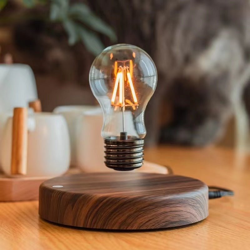Floating Glass LED Bulb Magnetic Levitation Lamp, Modern Home Office Desk Decoration, Unique Birthday Gift & Creative