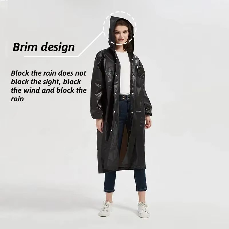 Unisex EVA Raincoat  Thickened Waterproof Rainwear Suit For Men  Women Camping  Outdoor Use 4