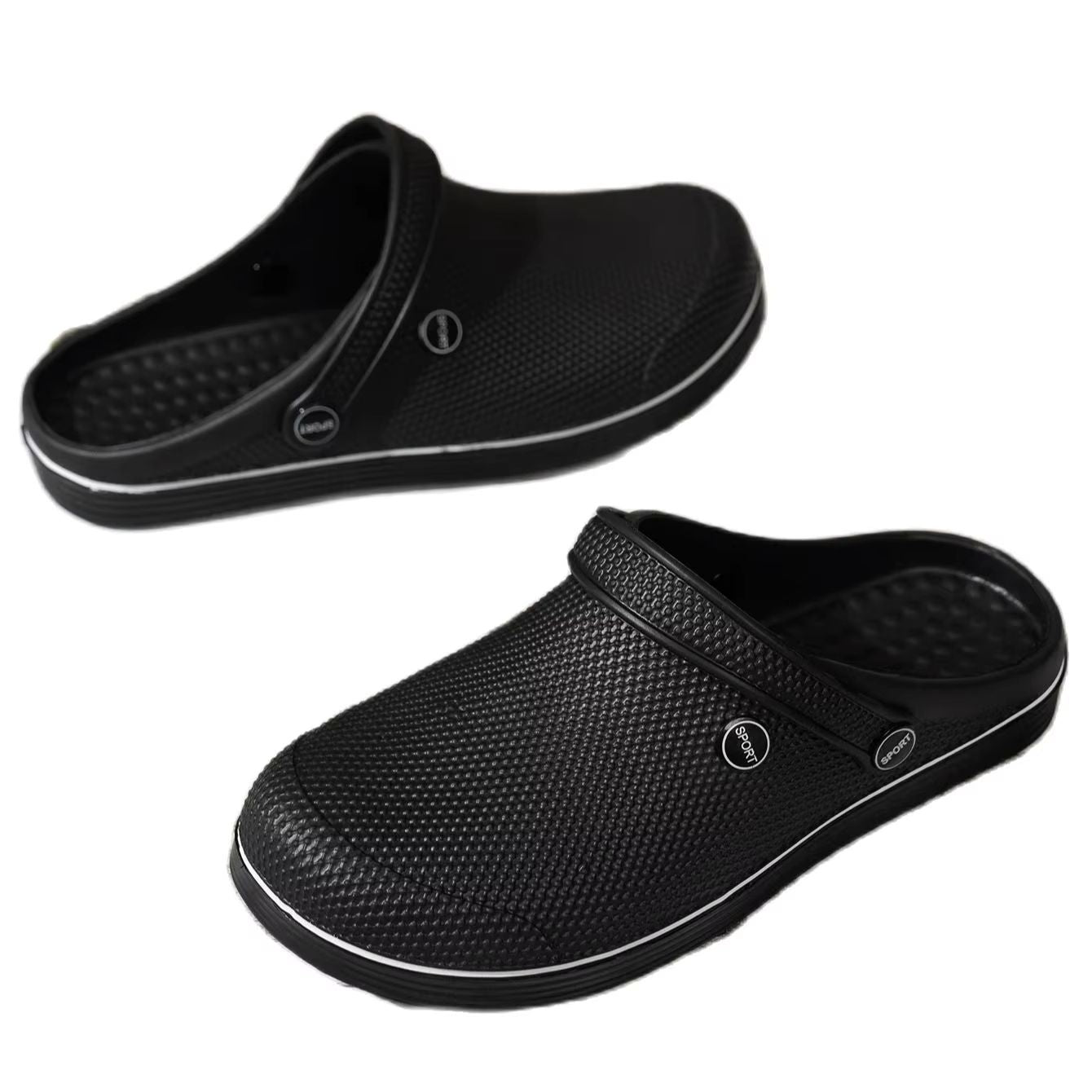 Mens Breathable FlatSoled Clogs  Comfortable NonSlip Casual Work  Home Shoes 2