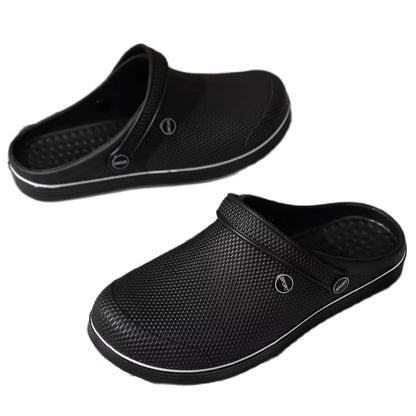 Mens Breathable FlatSoled Clogs  Comfortable NonSlip Casual Work  Home Shoes 2