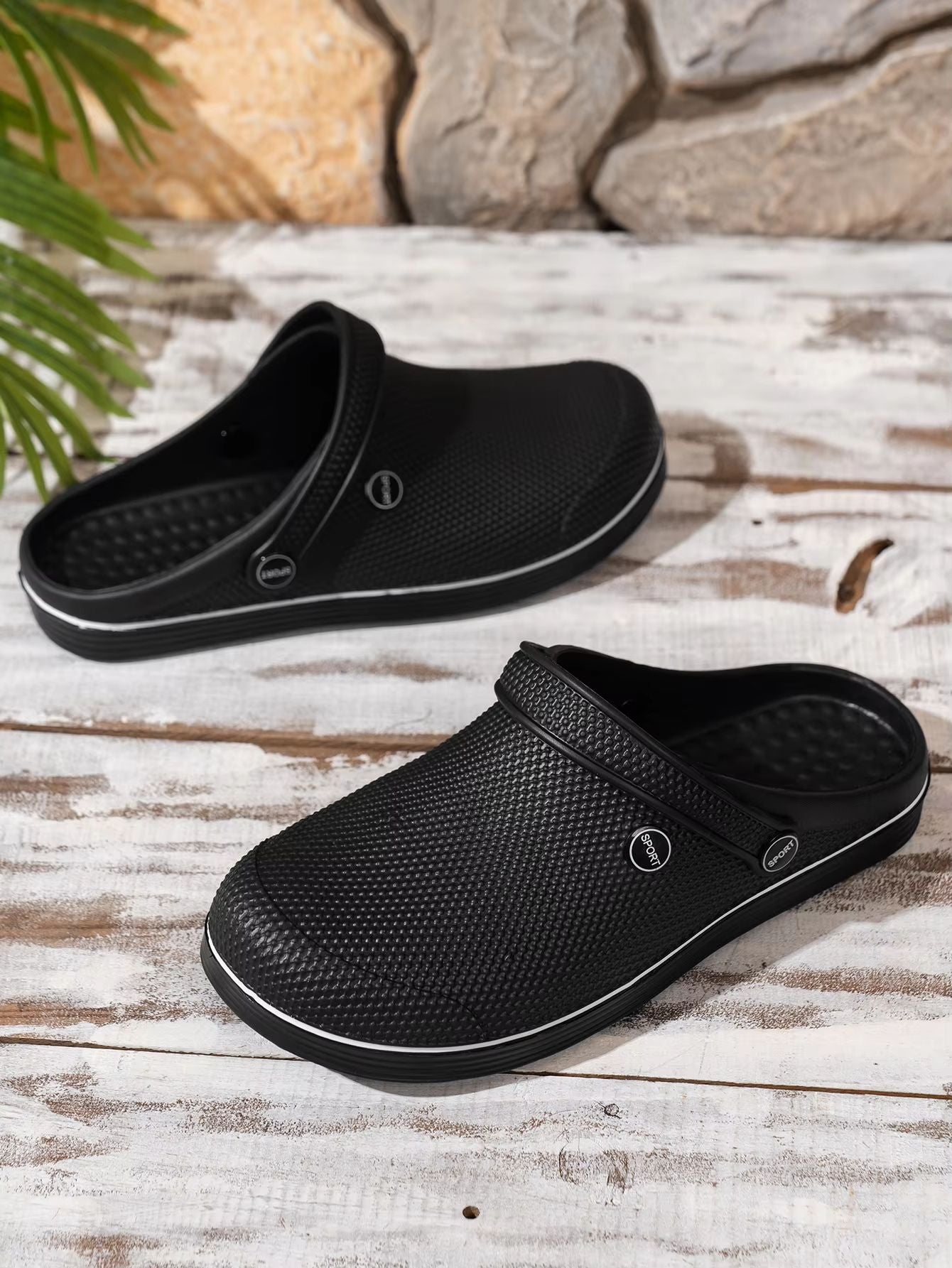 Mens Breathable FlatSoled Clogs  Comfortable NonSlip Casual Work  Home Shoes 6