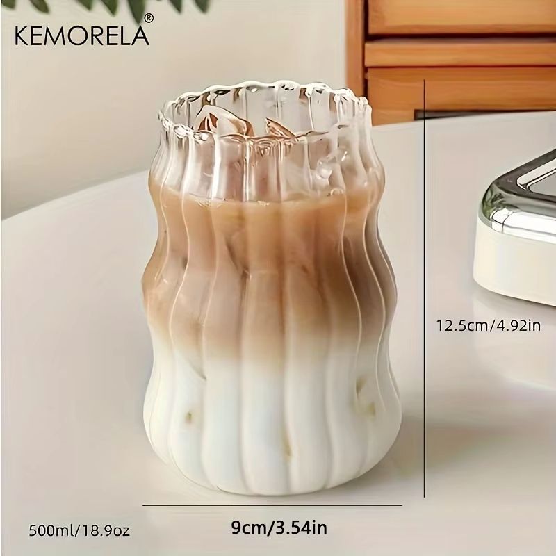 HeatResistant Glass Tumbler Set  Transparent Striped Drinkware For Tea Coffee Juice  Beer 1