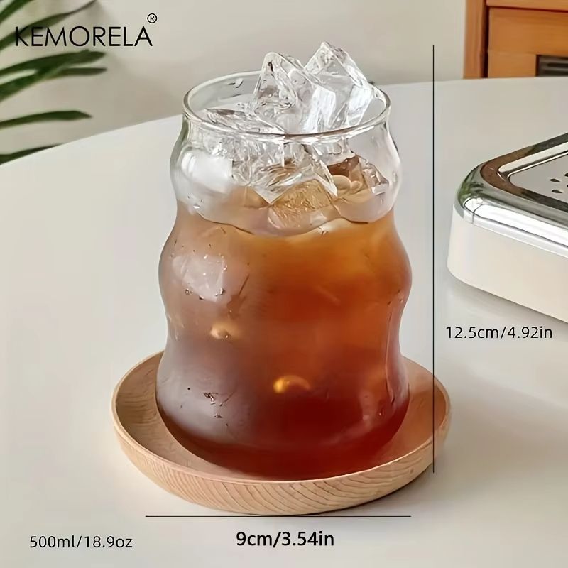 HeatResistant Glass Tumbler Set  Transparent Striped Drinkware For Tea Coffee Juice  Beer 3