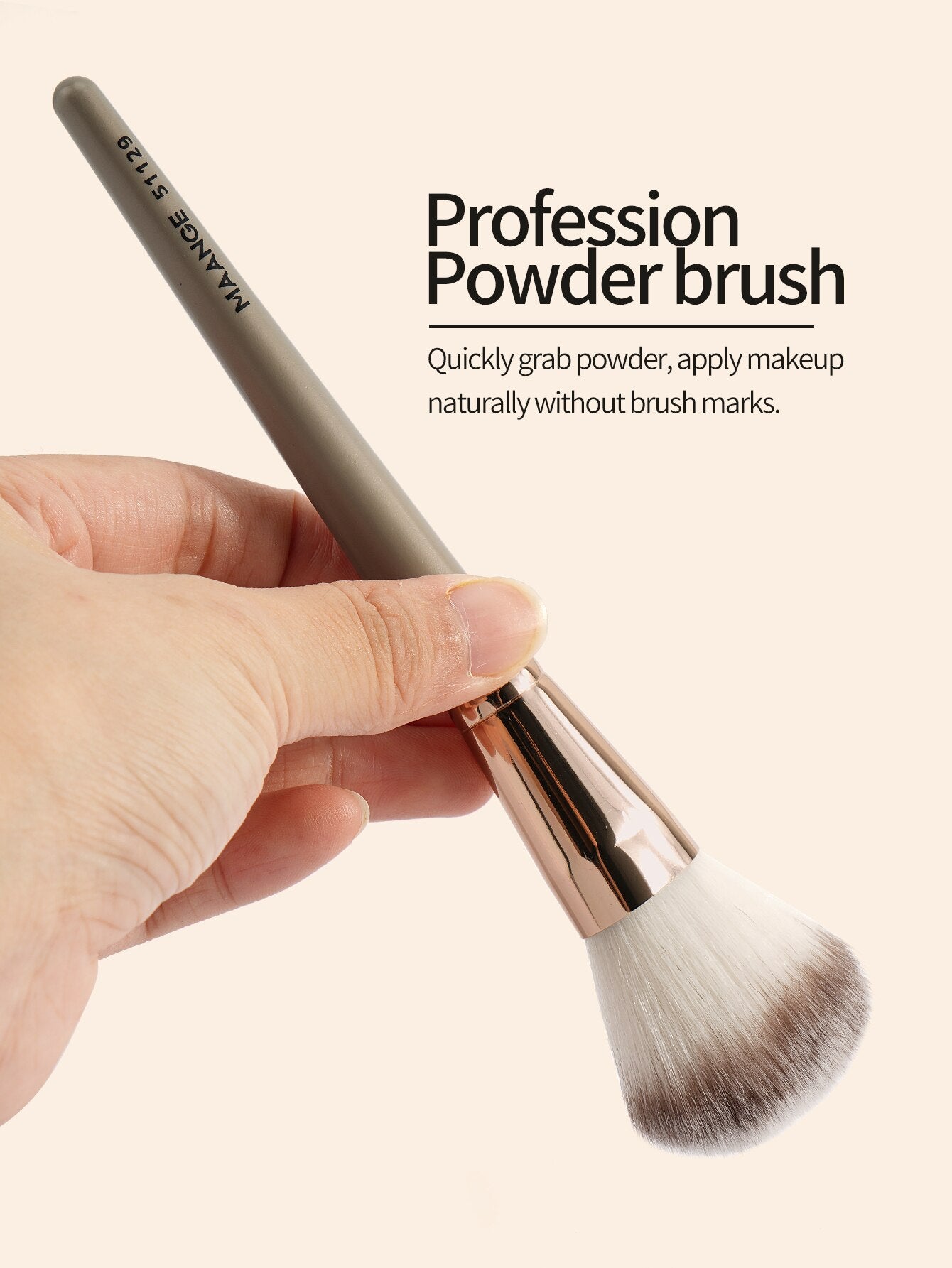 Maange 3 Piece Makeup Brush Kit, Professional Foundation Concealer Powder Blush Bronzer Brush, Soft Bristle Beauty Tools