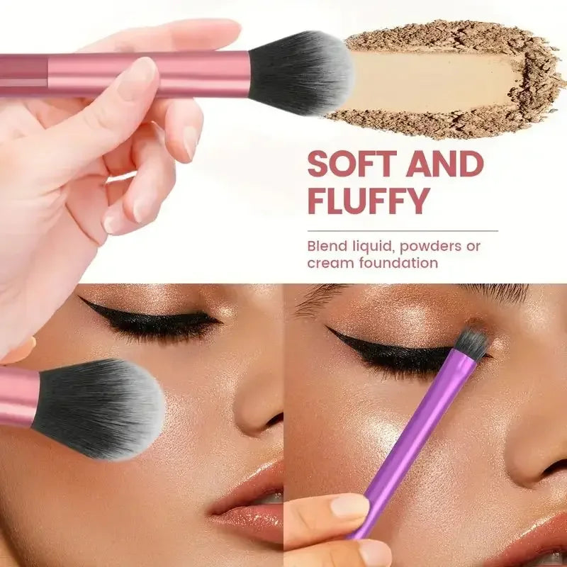 Professional Makeup Brush Set Black Glossy Tool Kit, Powder, Blush, Contouring, Eyeshadow Makeup Brushes
