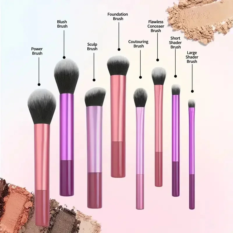 Professional Makeup Brush Set Black Glossy Tool Kit, Powder, Blush, Contouring, Eyeshadow Makeup Brushes