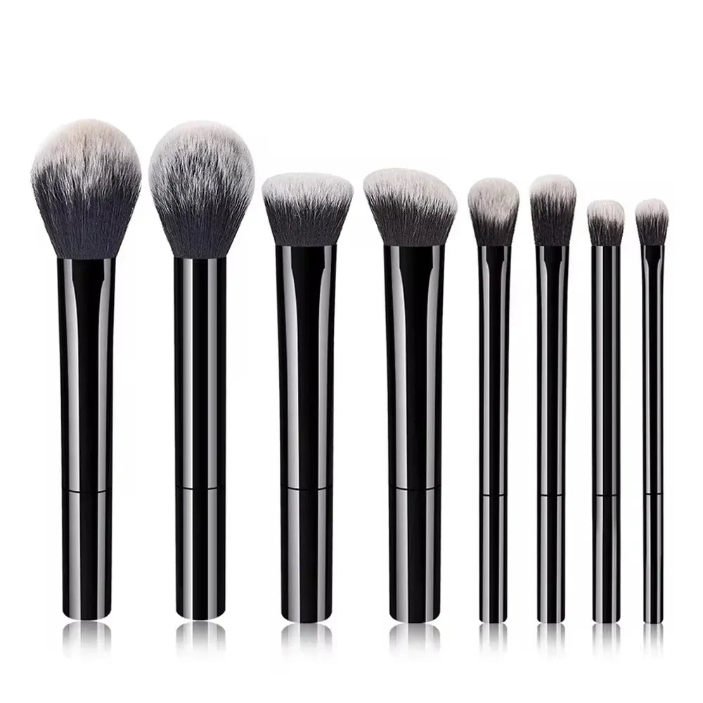 Professional Makeup Brush Set Black Glossy Tool Kit, Powder, Blush, Contouring, Eyeshadow Makeup Brushes