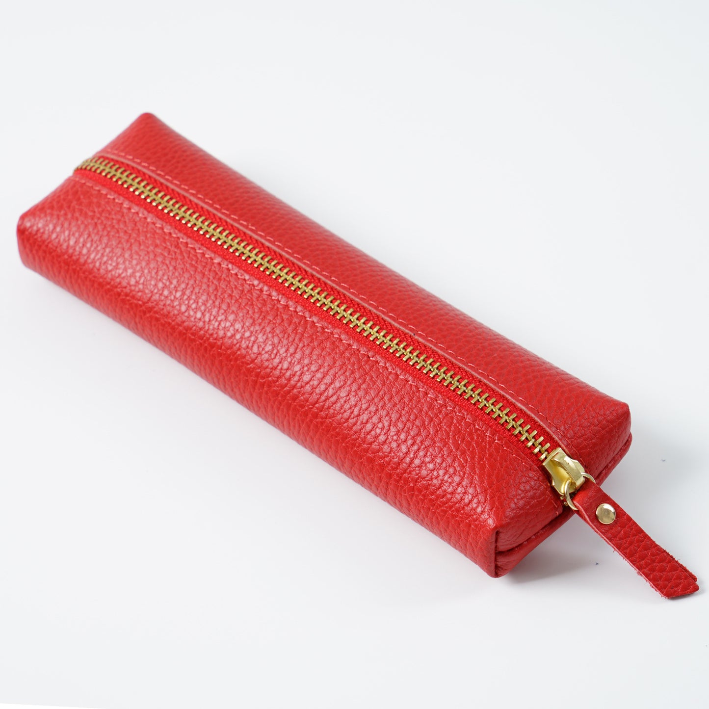Personalized Leather Pencil Case Handmade Genuine Pebble Leather Zipper Bag For Large Capacity Scho 3