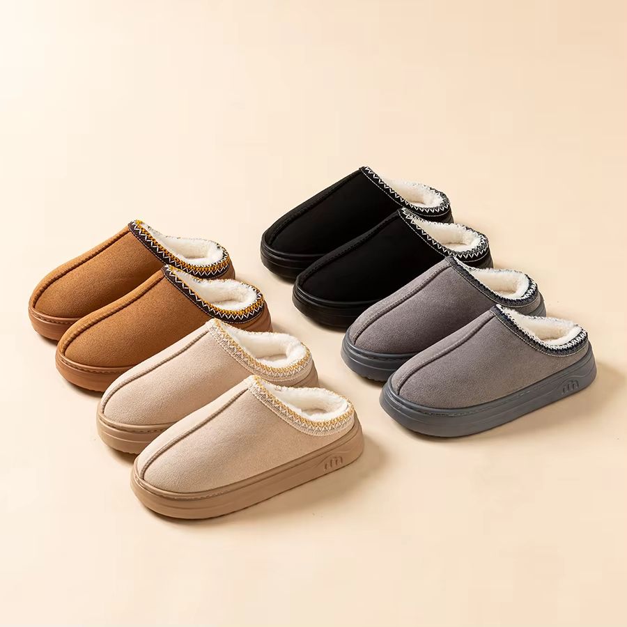 Winter Plush Slippers  Warm Fuzzy Fur Indoor Outdoor AntiSlip House Shoes For Women  Men 5