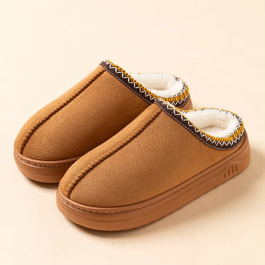 Winter Plush Slippers  Warm Fuzzy Fur Indoor Outdoor AntiSlip House Shoes For Women  Men 8