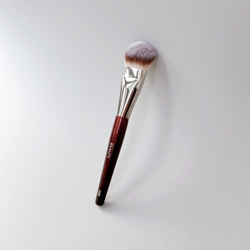 Mini Contoured Foundation Brush, Makeup Face Brush for Liquid Cream Foundation, Blending Bronzer, Blush, Highlighter