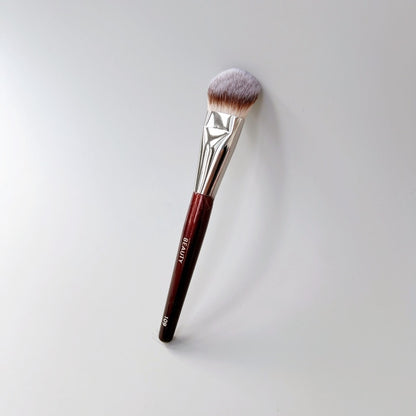 Mini Contoured Foundation Brush, Makeup Face Brush for Liquid Cream Foundation, Blending Bronzer, Blush, Highlighter