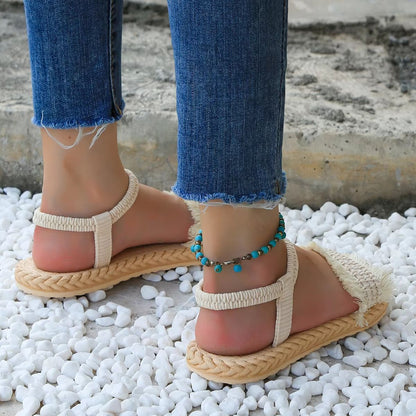 WomenS Tassel Sandals  Fashion Flat Heel Summer Shoes With Soft Sole  NonSlip Comfort 5
