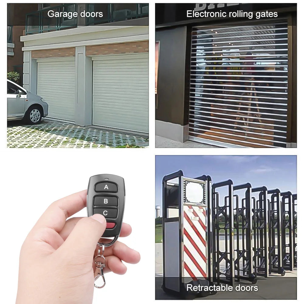 Universal 433MHz Wireless RF Remote Control Copy Code Garage Door Gate Duplicator Key Opener For 43 4