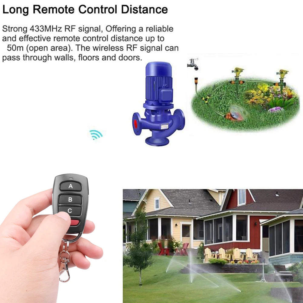 Universal 433MHz Wireless RF Remote Control Copy Code Garage Door Gate Duplicator Key Opener For 43 5