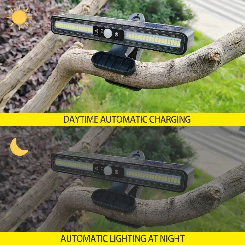 SUNLIGHT ENCOUNTER Clip On Solar Motion Lights Outdoor Waterproof, 36 LED Solar Fence Lights Outside, Portable Security