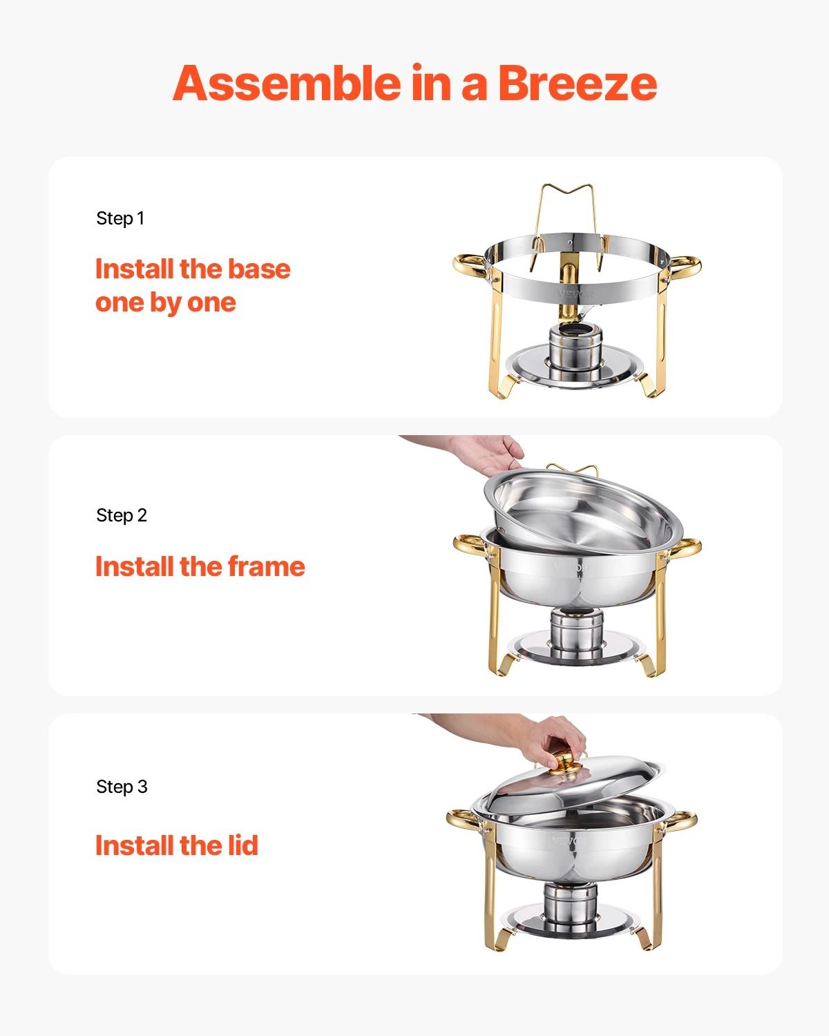 Stainless Steel Buffet Chafer Set For Catering And Events 4