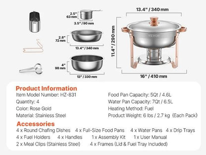 Stainless Steel Buffet Chafer Set For Catering And Events 7
