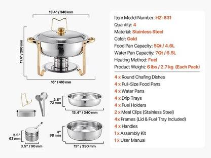 Stainless Steel Buffet Chafer Set For Catering And Events 8