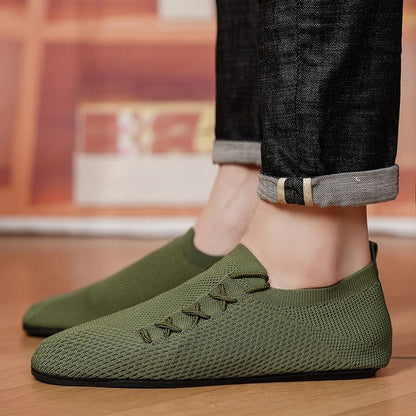 Breathable Mesh Loafers For Men Comfortable AntiSlip Summer Driving Shoes 4