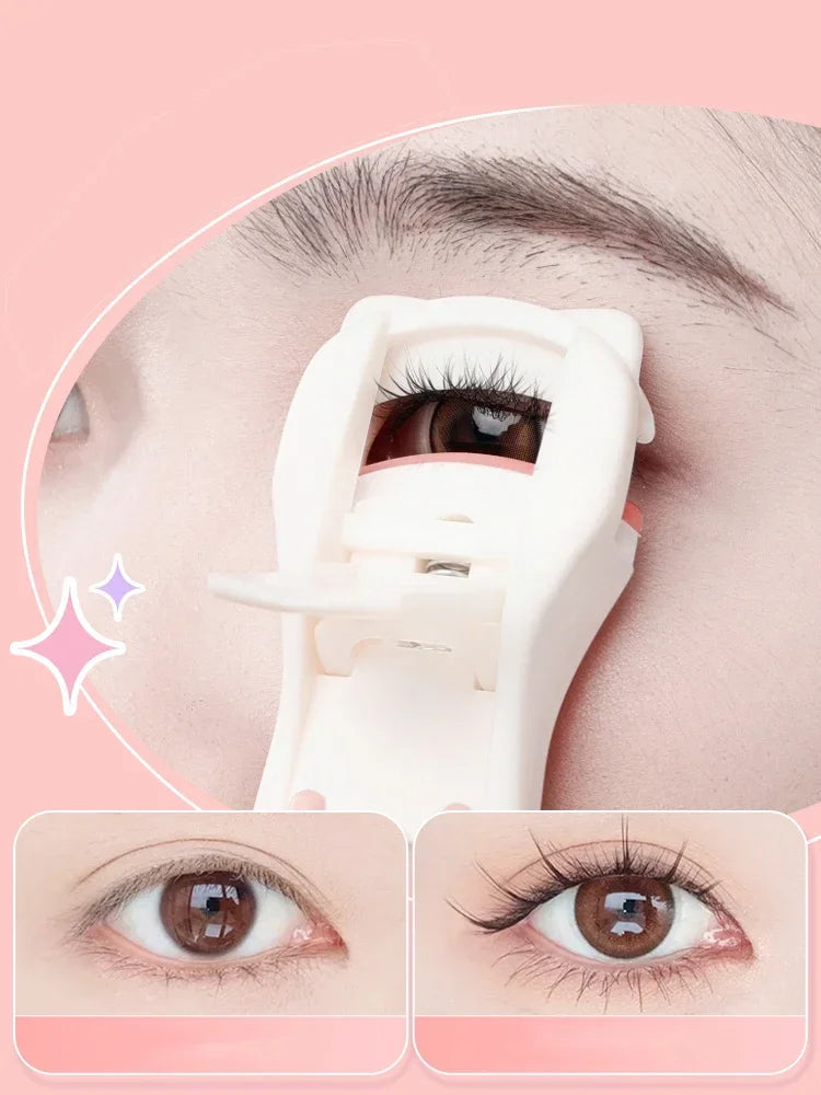 Cat Claw Eyelash Curler 2Pcs Portable Edgeless Curling Tool Gentle Half Clip For Natural Eyelashes  3