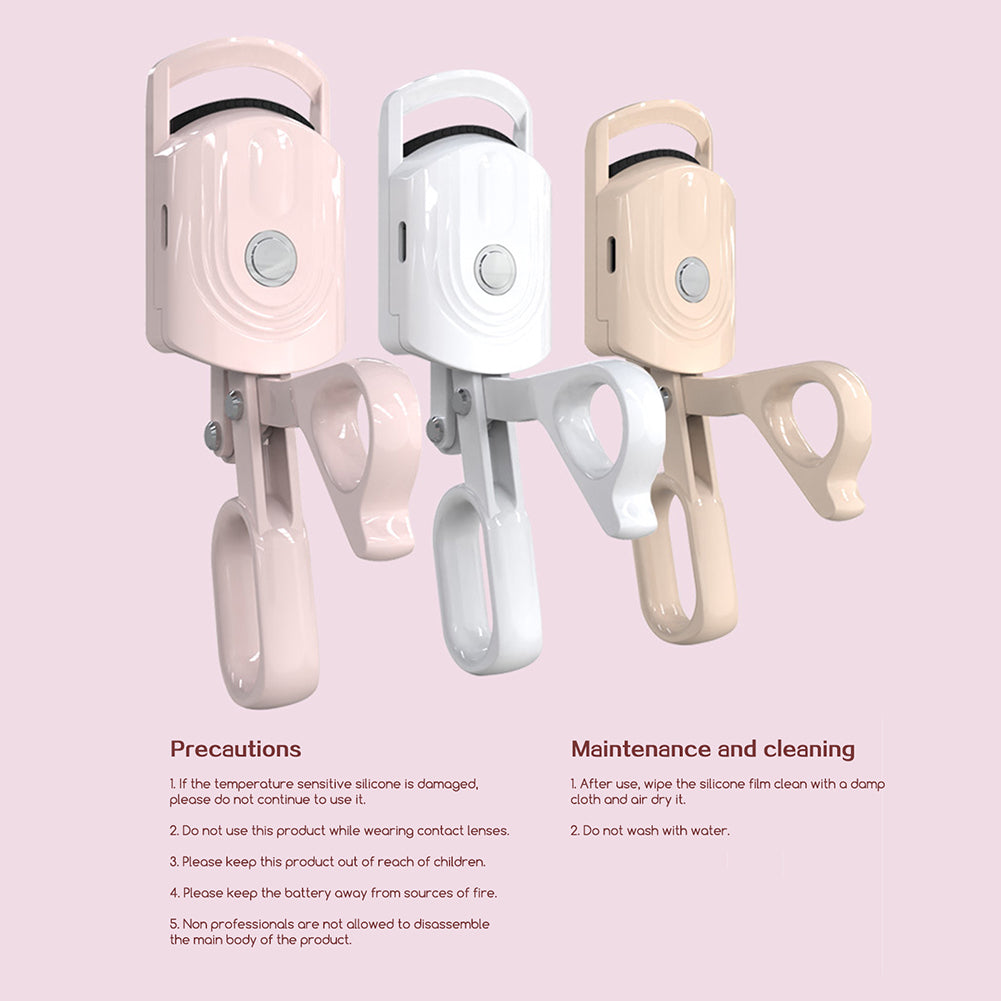 Rechargeable Electric Heated Eyelash Curler Fast Heating Lash Curler Makeup Supplies Long Lasting E 3