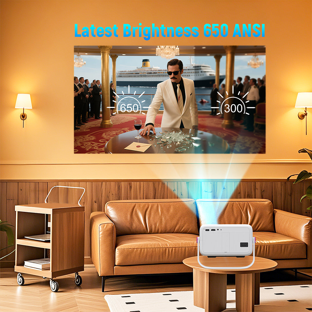 Velec Portable Projector 650ANSI with Android 11 1080P HD, 3.5 LCD, Auto Keystone Outdoor Movie, Home Theater Project