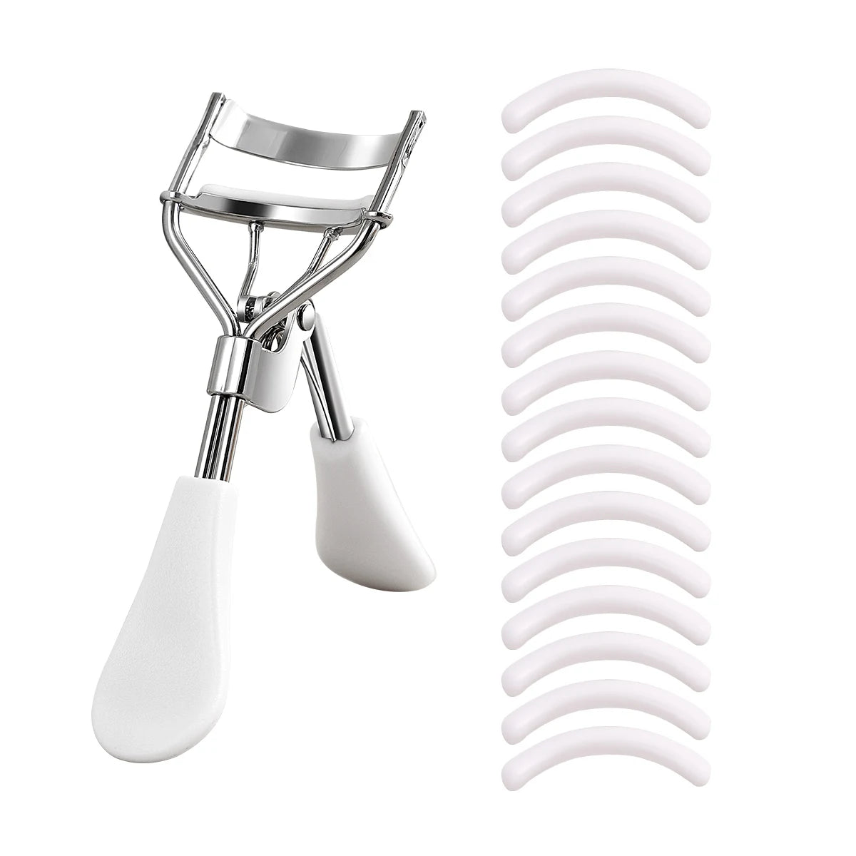 Stainless Steel Portable Eyelash Curler With 15 Silicone Pads Lash Extension And Curling Tools For  8