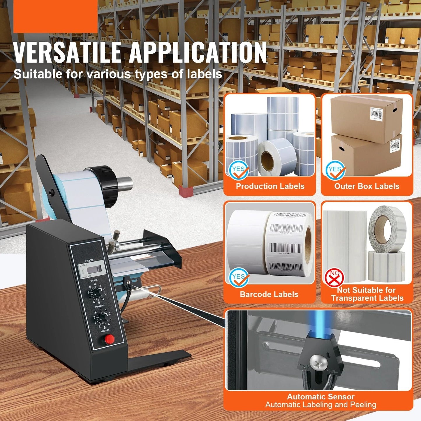 Automatic Label Dispenser with Adjustable Speed and Counter