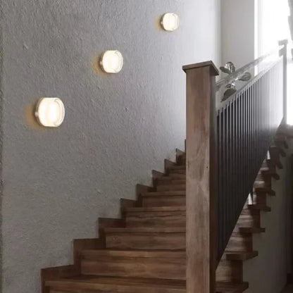 Modern Design LED Wall Lamps for Bedroom & Bedside, Indoor Outdoor Round Sconce Light Fixtures, Acrylic Background