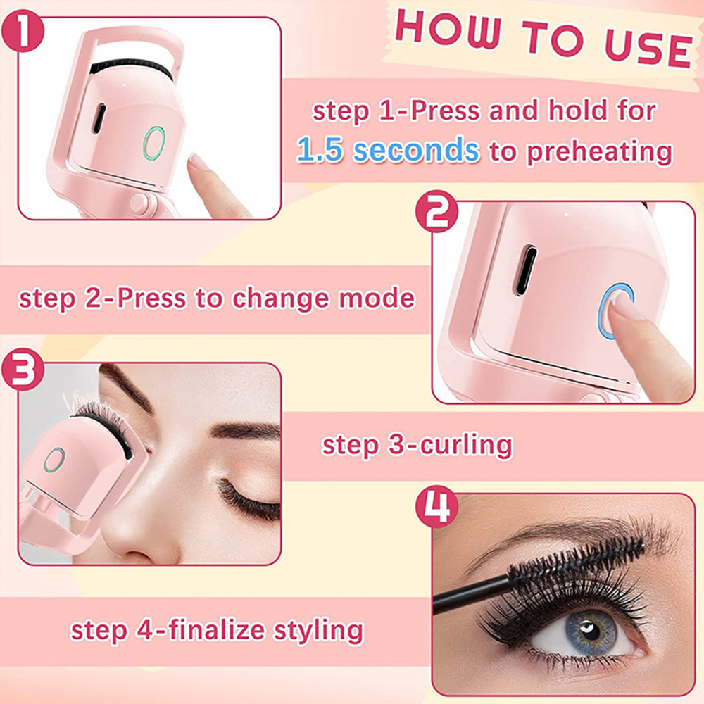 Rechargeable Electric Eyelash Curler For Longlasting Curling New Generation ABS Heated Lash Curler  4
