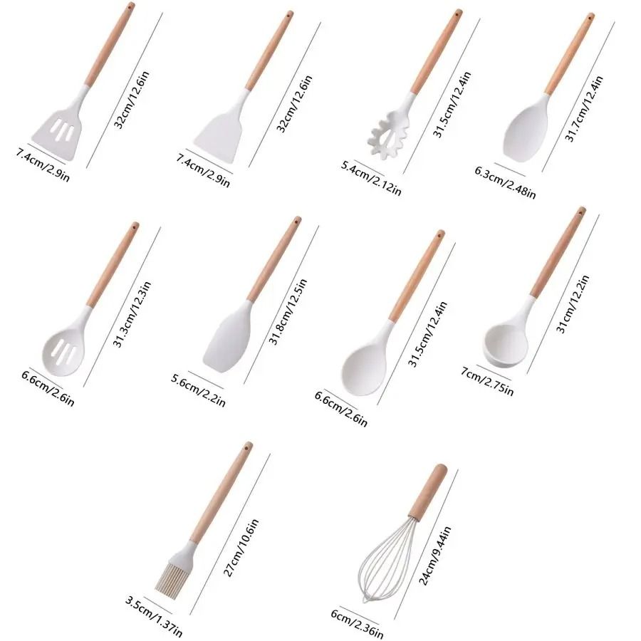 19 Piece Silicone Kitchenware Set With Knives Cutting Board And Utensils 1